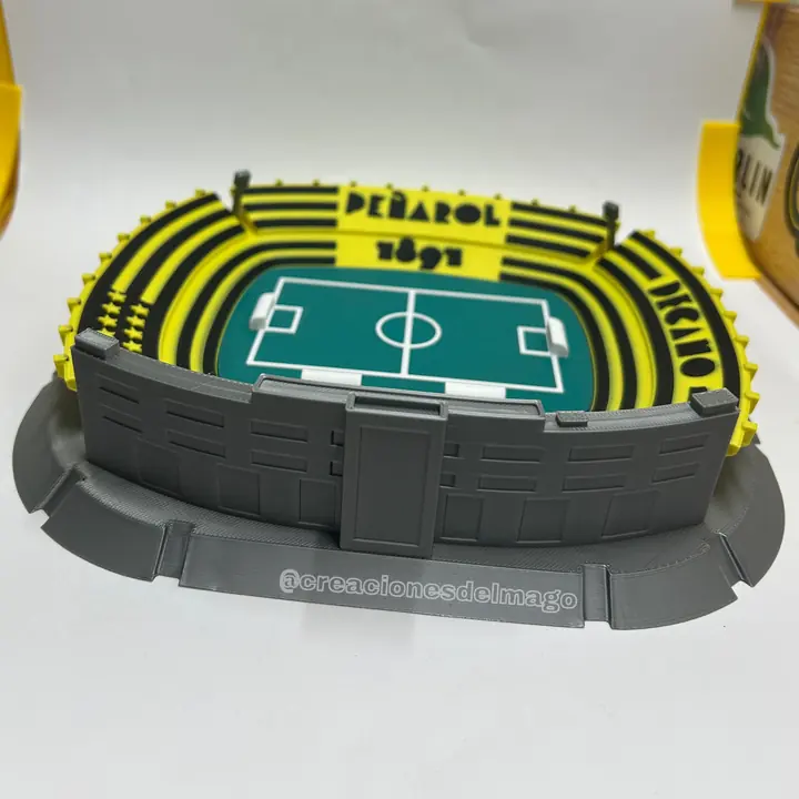 Estadio de Peñarol impreso en 3D visto de frente